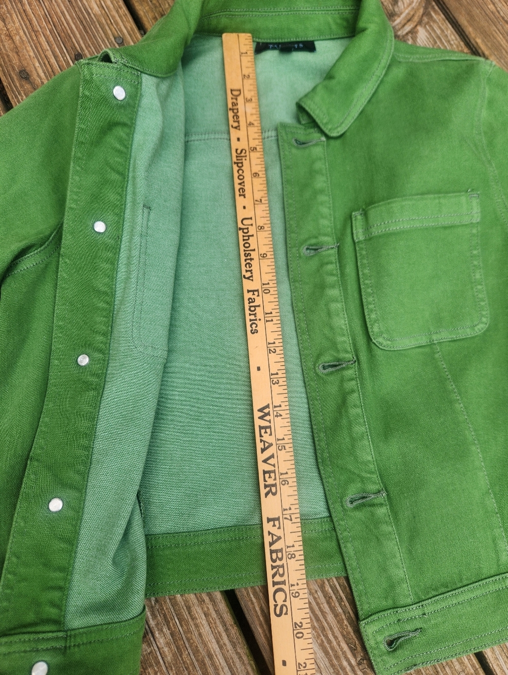 Talbots green denim short sleeved jacket Medium - Picture 6 of 11